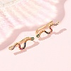 Brass Micro Pave Cubic Zirconia Stud Crawler Earrings KK-CBAA351-16G-02-3