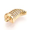 Brass Micro Pave Clear Cubic Zirconia Pendants KK-T075-04G-2