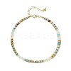 Bohemian Style Natural Flower Amazonite & Brass Rondelle Disc Heishi Beaded Anklets FS-WG8FF45-08-1