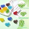 7Pcs 7 Colors Handmade Copper Wired Glass Beaded Heart Pendants PALLOY-CJ00101-3
