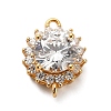 925 Sterling Silver Clear Cubic Zirconia Connector Charms STER-U009-02G-1