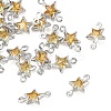 SHEGRACE Brass Pave Cubic Zirconia Star Connector Charms XGRQ2O701-441C-P-1