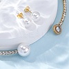Round Plastic Imitation Pearl Stud Earrings & Cubic Zirconia and Rhinestone Cuff Choker Necklaces Sets SJEW-U003-03G-3
