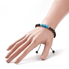 7Pcs 7 Color Natural Lava Rock & Lampwork Evil Eye Braided Bead Bracelets Set BJEW-JB08865-3