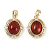 Natural Carnelian(Dyed & Heated) Oval Pendants KK-P283-42A-G-1