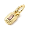 Brass Cubic Zirconia Charms KK-G554-02D-03-2