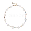 Summer Beach Natural White Shell and Glass Seed Beaded Necklaces NJEW-JN05855-01-4