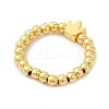 Rack Plating Round Brass & Alloy Beaded Finger Rings for Women RJEW-G282-01G-3