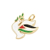 Brass Colorful Enamel Pigeon Pendants KK-P323-03G-2