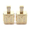 Alphabet Brass Micro Pave Clear Cubic Zirconia Pendants ZIRC-O045-01G-Y-2