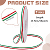 50 Yards Tricolor Polyester Striped Grosgrain Ribbon OCOR-WH0078-199A-2