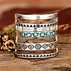 Alloy with Synthetic Turquoise Finger Rings FS-WG0500F-05-1