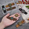 6Pcs 6 Styles Flower Imtation Leather with Zinc Alloy Scarf Clips FIND-PH0060-26-3