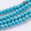Synthetic Turquoise Beads Strands G-E456-45A-4mm-1