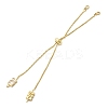 Brass Pave Cubic Zirconia Box Chain Slider Bracelet Making MAK-K024-02G-03-2