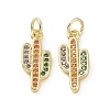 Brass Micro Pave Colorful Cubic Zirconia Pendants KK-E068-VF151-2
