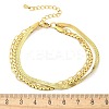 304 Stainless Steel Herringbone & Cable & Half Round Link Chain Bracelets LS-BJEW-U019-04G-03-5