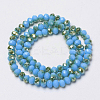 Electroplate Opaque Solid Color Glass Beads Strands EGLA-A034-P8mm-K18-2