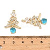 Brass Micro Pave Cubic Zirconia Pendants KK-C155-18G-03-3
