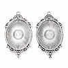 Tibetan Style Alloy Pendant Cabochon Settings X-TIBEP-R304-016AS-LF-1