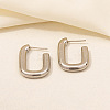 Irregular C Shape Stainless Steel Stud Earrings for Women NX3649-3-1