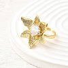 Brass Micro Pave Cubic Zirconia Cuff Rings for Women RJEW-F184-02G-3
