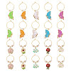 20Pcs Butterfly & Flower Alloy Enamel Wine Glass Charms AJEW-CA00003-1