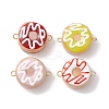 4Pcs 4 Color Handmade Lampwork Enamel Donut Connector Charms PALLOY-JF02573-S-1