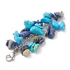 Natural Lapis Lazuli & Synthetic Turquoise Chip Beaded Pendant Decorations HJEW-JM01234-02-3