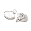 Brass Pave Shell Shell Shape Charms with Jump Ring KK-K365-08D-P-2