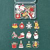 24Pcs 12 Styles Christmas Theme Spray Painted Alloy Enamel Pendants ENAM-FS0002-19P-6