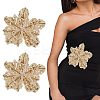 2Pcs Flower Glitter with Rhinestone Decorative Corsages for Clothing Accessories PATC-FH0001-31-1