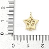 Brass Clear Cubic Zirconia Connector Charms LS-KK-Z094-03G-02-3