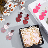 4 Pairs 4 Style Acrylic Heart Dangle Stud Earrings with 304 Stainless Steel Pins for Women EJEW-AN0004-82-7