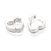 Brass Micro Pave Clear Cubic Zirconia Heart Hoop Earrings EJEW-T048-27P-3