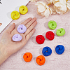6 Pairs 6 Colors Spray Painted Acrylic Stud Earrings with Steel Iron Pins EJEW-FI0003-12-3