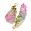 Electroplated Raw Rough Natural Quartz Crystal Big Pendants G-A229-02G-02-2