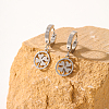 Fashionable Classic Clover 201 Stainless Steel Hoop Earrings DA0122-3