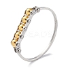 Round Beaded 304 Stainless Steel Bangles BJEW-G700-08GP-1