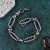 304 Stainless Steel Figaro Link Chain Bracelets for Women Men BJEW-F488-06P-1