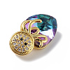Real 18K Gold Plated Rack Plating Brass Micro Pave Cubic Zirconia Pendants KK-C015-25G-02-2