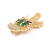 Rack Plating Brass Micro Pave Cubic Zirconia Pendants LS-ZIRC-C035-01G-01-3