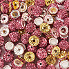 120Pcs 4 Styles Flat Round Iron Rhinestone Spacer Beads FIND-TA0005-68-4