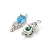 Glass Teardrop Connector Charms KK-M314-14P-2