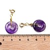 Natural Amethyst Donut Pendant Decorations G-P537-04G-01-3