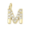 Brass Micro Pave Clear Cubic Zirconia Pendants KK-I476-01G-M-1