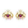 Brass Micro Pave Cubic Zirconia Charms KK-N265-20G-1