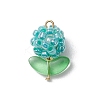 Glass Seed Beads Pendants PALLOY-MZ00592-06-1