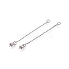 Anti-Tarnish Rhodium Plated 925 Sterling Silver Tassel Pendants STER-N016-05P-2
