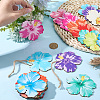 36Pcs Wooden Flower Pendant Decoration HJEW-SC0002-95-3